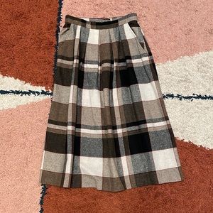 VTG Plaid Midi Skirt with Pockets